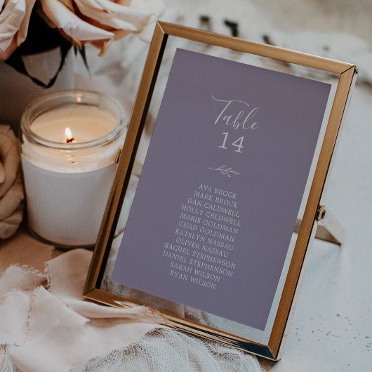 Minimaal blad | Lavendel Hangende Zitkaart Kaart