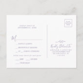 Minimaal blad | Lavendel Menu Keuze RSVP Briefkaar (Achterkant)