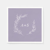 Minimaal blad | Lavendel Monogram bruiloft servett Servet (Voorkant)
