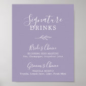 Minimaal blad | Lavendel Signature Drink Poster (Voorkant)