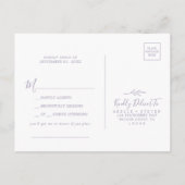 Minimaal blad | Lavendel Song Aanvraag RSVP Briefk Uitnodiging Briefkaart (Achterkant)
