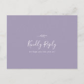 Minimaal blad | Lavendel Song Aanvraag RSVP Briefk Uitnodiging Briefkaart (Voorkant)