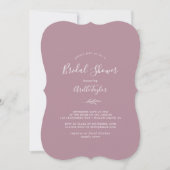 Minimaal blad | Mauve Bridal Shower Uitnodiging (Voorkant)