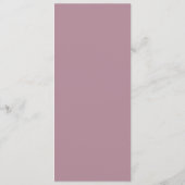 Minimaal blad | Mauve Bruiloft Diner Menu (Achterkant)