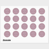 Minimaal blad | Mauve bruiloft envelop afdichtinge Ronde Sticker (Vel)
