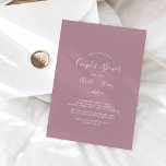 Minimaal blad | Mauve Couples Douche Uitnodiging<br><div class="desc">Deze minimale leaf mauve koppels douche uitnodiging is perfect voor een boho bruiloft douche. Het ontwerp is voorzien van een eenvoudig groen blad silhouet in een romantische paarse roze kleur met minimalistische bohemian tuin stijl.</div>