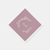 Minimaal blad | Mauve Monogram Trouwservetten Servet (Hoek)