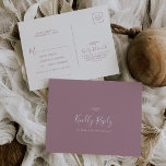 Minimaal blad | Mauve Song Aanvraag RSVP Briefkaar Uitnodiging Briefkaart<br><div class="desc">Dit minimal leaf mauve song request RSVP briefkaart is perfect voor een elegante bruiloft. Het ontwerp is voorzien van een eenvoudig groen blad silhouet in een romantische paarse roze kleur met minimalistische bohemian tuin stijl. Bouw je huwelijksgastenlijst en je dansvloer liedlijst in één keer! Dit huwelijksreactie briefkaart vraagt de gasten...</div>