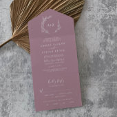 Minimaal blad | Mauve Wedding All In One Uitnodiging