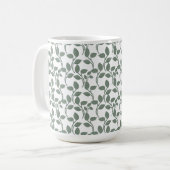 Minimaal blad naadloos patroon | Elegante botanisc Koffiemok (Voorkant links)