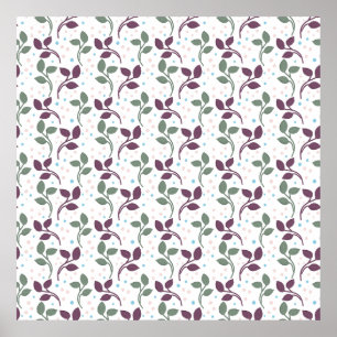 Minimaal blad naadloos patroon   Elegante botanisc Poster