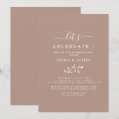 Minimaal blad | Neutraal "Laten we feesten"  Kaart (Voorkant / Achterkant)