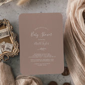 Minimaal blad | Neutrale baby shower uitnodiging