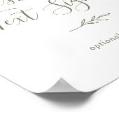 Minimaal blad | Olijfgroen aangepast tekstbord Poster (Hoek)