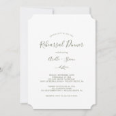 Minimaal blad | Olijfgroen repetitie diner Kaart (Voorkant)