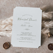 Minimaal blad | Olijfgroen repetitie diner Kaart