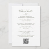 Minimaal blad | Olive Green Weekend Evenementen Br Kaart (Achterkant)