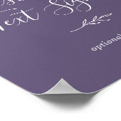 Minimaal blad | Plum Paarse aangepaste tekst teken Poster (Hoek)