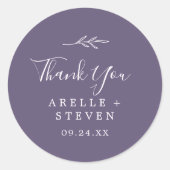 Minimaal blad | Plum Paarse dank u voor Sticker (Voorkant)