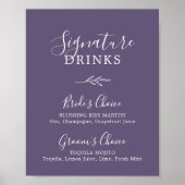 Minimaal blad | Plum Paarse Handtekening Drinken Poster (Voorkant)