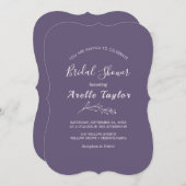 Minimaal blad | Plum Paarse Vrijgezellenfeest Kaart (Voorkant / Achterkant)