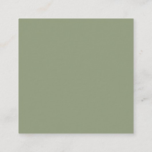 Minimaal blad | Sage Green QR Code Trouwgegevens Informatiekaartje (Achterkant)