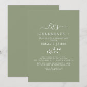 Minimaal blad | Saliegroen "Laten we het vieren" U Kaart (Voorkant / Achterkant)