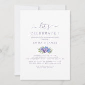 Minimaal blad | Stof Paars "Laten we het vieren"  Kaart (Voorkant)