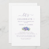 Minimaal blad | Stof Paars "Laten we het vieren"  Kaart (Voorkant / Achterkant)