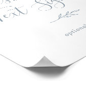 Minimaal blad | Stofblauw aangepast tekstbord Poster (Hoek)