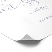 Minimaal blad | Stoffig Paarse aangepaste tekst te Poster (Hoek)