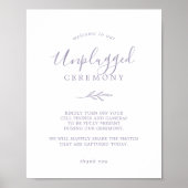 Minimaal blad | Stoffige Paarse Unplugged Ceremony Poster (Voorkant)