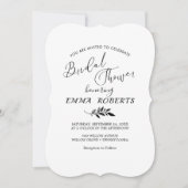 Minimaal blad Terracotta Bruids Douche Uitnodiging (Voorkant)