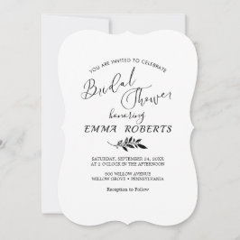 Minimaal blad Terracotta Bruids Douche Uitnodiging