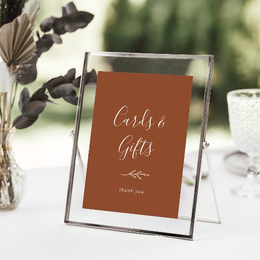 Minimaal blad | Terracotta Kaarten en Cadeaus Poster