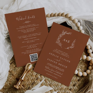 Minimaal blad Terracotta Weekend Evenementen Bru Kaart