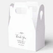 Minimaal blad | Zwart-wit dank u bruiloft Bedankdoosjes (Geopend)