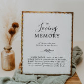 Minimaal blad zwart wit in liefdevolle herinnering poster