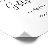 Minimaal blad | Zwart-wit Kaarten en geschenken Poster (Hoek)