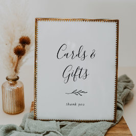 Minimaal blad | Zwart-wit Kaarten en geschenken Poster