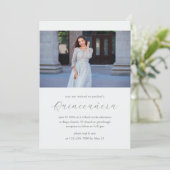 Minimaal Blauw 15 Jaar Verjaardag Quinceañera Foto Kaart (Staand voorkant)