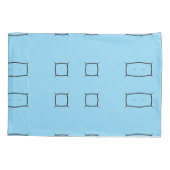 Minimaal blauw gepersonaliseerd geometrisch eenvou kussensloop (Achterkant)