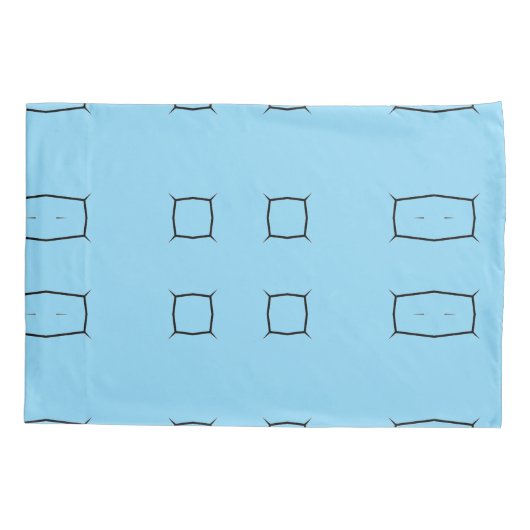 Minimaal blauw gepersonaliseerd geometrisch eenvou kussensloop (Achterkant)