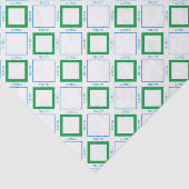 Minimaal Blauw Groen Diamant Japanse tekst Tissuepapier (Detail)