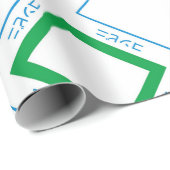 Minimaal Blauw Groen Grote Diamant Japanse tekst Cadeaupapier (Rol Hoek)