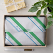 Minimaal blauw groen medium streep Japanse tekst Tissuepapier (Geschenk)