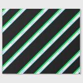 Minimaal Blauw Groen Zwart Grote Streep Japan Teks Cadeaupapier (Vlak)