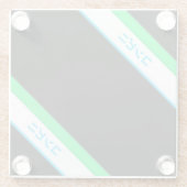 Minimaal Blauw Groen Zwart Grote Streep Japan Teks Glazen Onderzetter (Achterkant)