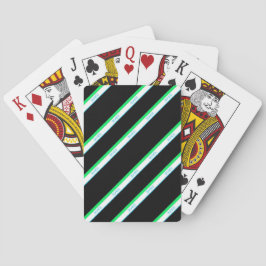 Minimaal blauw groen zwart streep Japanse tekst Pokerkaarten