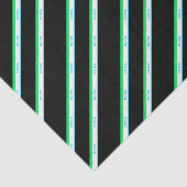 Minimaal blauw groen zwart streep Japanse tekst Tissuepapier (Detail)